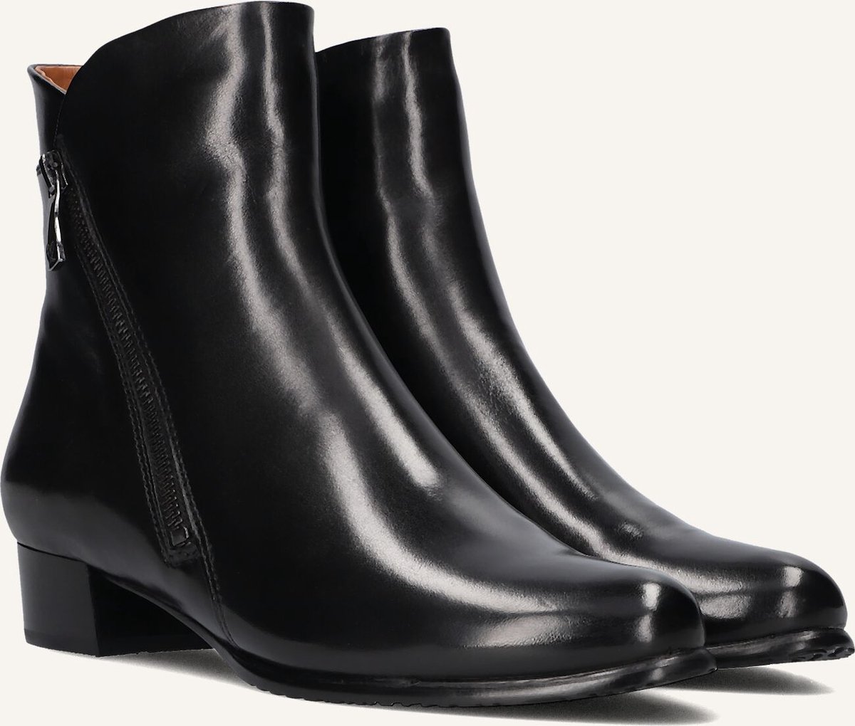 EVERYBODY Barocoria Enkellaarsjes - Enkelboots met rits - Dames - Zwart - Maat 36