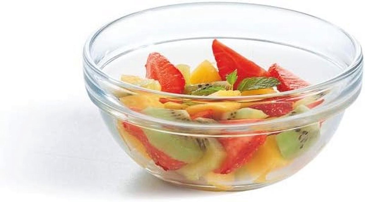 Stapelschaal 26cm - Transparante Glazen Kom voor Voedsel en Desserts