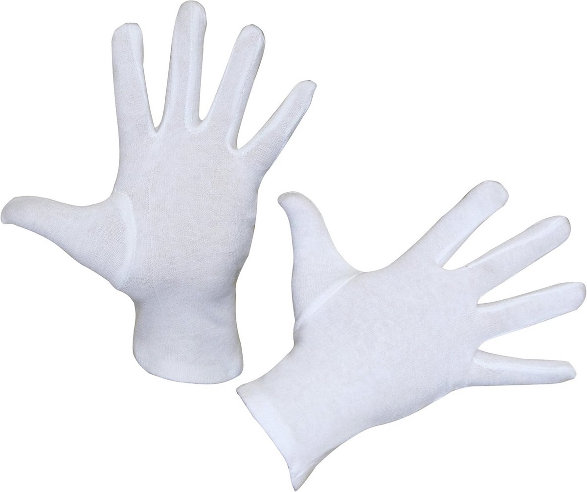 Katoenen Huishoudhandschoenen 6-pack voor Dames - Gebleekt en Wit