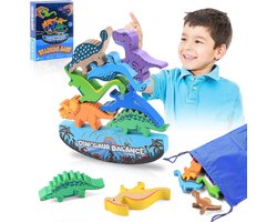 Houten Dinosaurus Balansspel voor Kinderen - Educatief Stapelspeelgoed