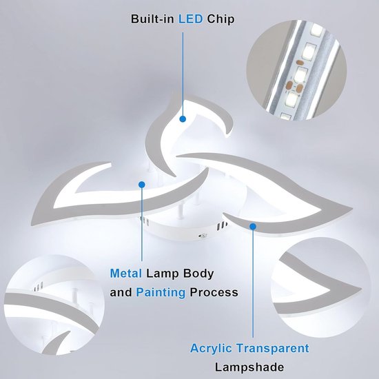 Brilagi - Dimbare LED plafondlamp CAMILA LED/48W/230V 3000-6500K AB
