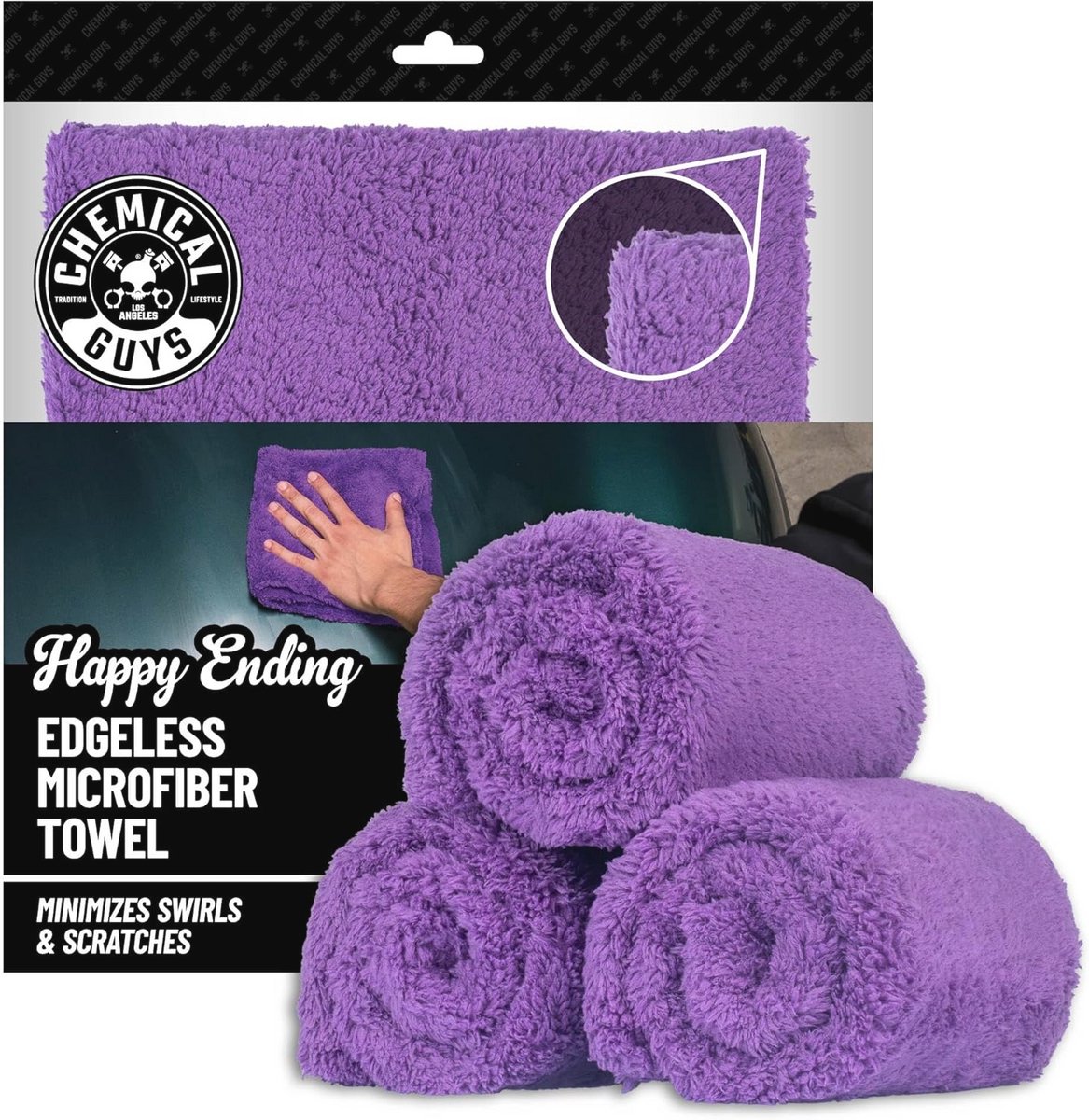 Ultrazachte randloze microvezelhanddoek 40,6 x 40,6 cm, violet