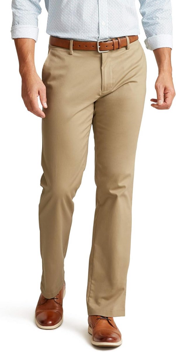 Comfortabele Heren Chino Broek met Stretch en Kreukvrije Afwerking - Beige