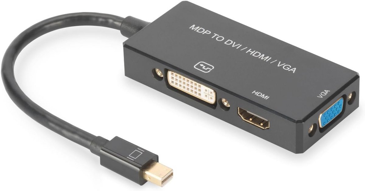 Mini DisplayPort naar DVI-D + HDMI + VGA Adapter met 4K Ultra HD 60Hz Ondersteuning