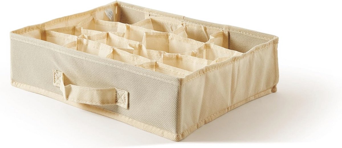 Organizer voor lade - 16 vakken - 35 x 28 x 9 cm - Beige Ecru