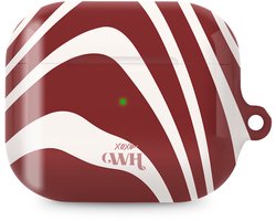 xoxo Wildhearts hoesje geschikt voor AirPods Pro 3 - Boogie Wonderland Red - Ook als telefoonhoesje verkrijgbaar - schokbestendige case - koptelefoonhoes - Beschermhoes met met golvende print - golven - rood