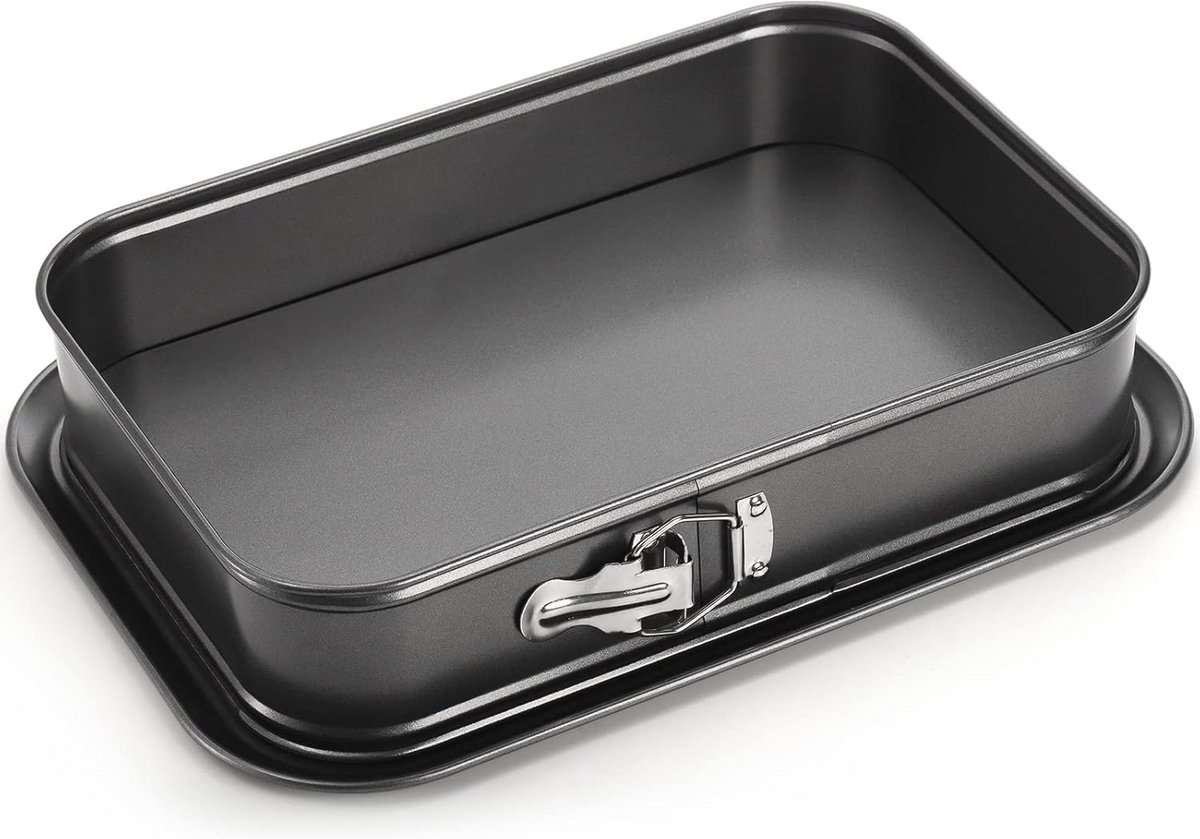 Rechthoekige Springvorm Cakepan met Afneembare Bodem – Antiaanbak Bakvorm 35,5 x 22,9 cm
