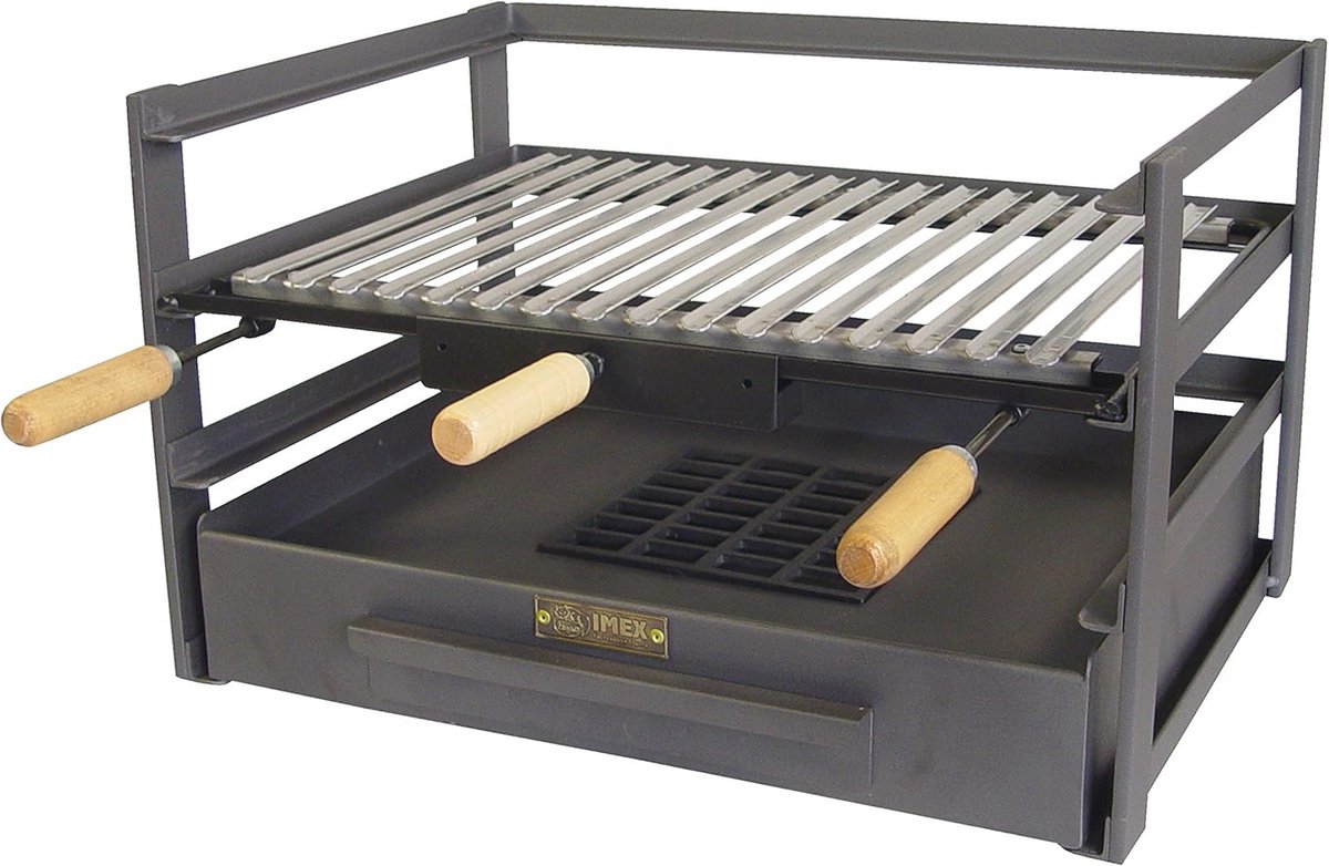 Grilllade met rooster zwart 57 x 41 x 35 cm