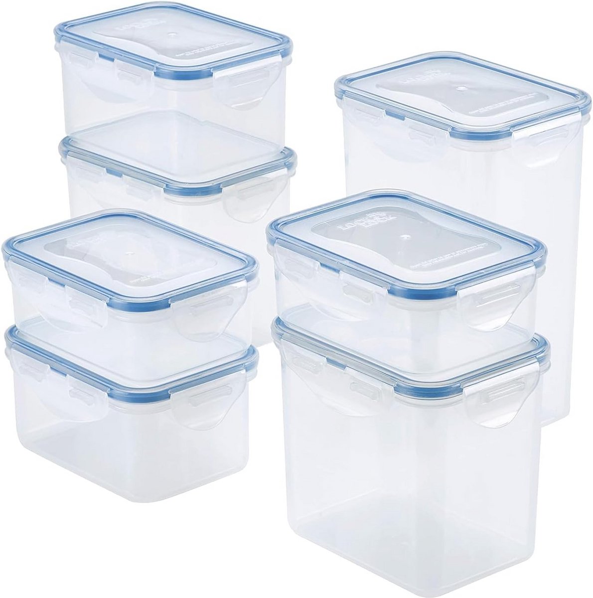 Waterdichte voedselcontainers set van 14, kunststof, helder, perfect voor voedselopslag