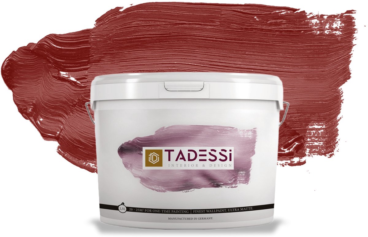 Tadessi Color Vista Muurverf - Dispersie - Dieprood Mat - 5 L