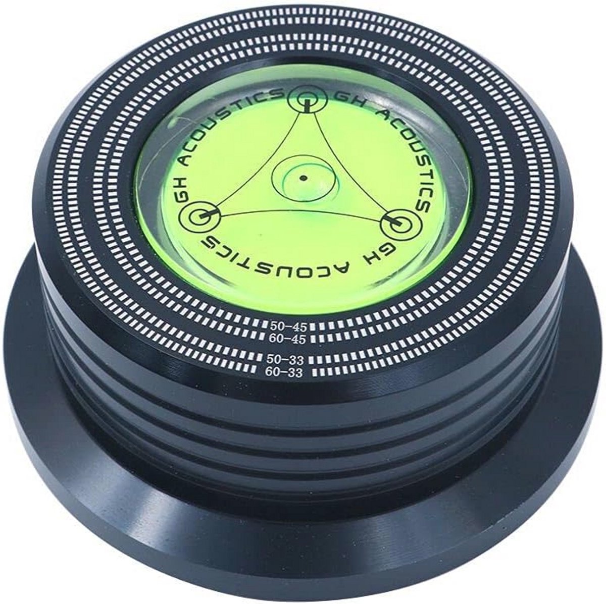 Bubble Level Speed Detection Turntable LP Vinyl Disc Stabilizer Clamp - Zwart