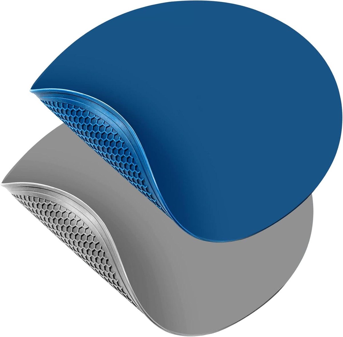 Allecta - Ronde Magnetron Mat Siliconen 2 Stuks 30 cm Hittebestendige Oven Mat voor Bakken - Grijs en Blauw