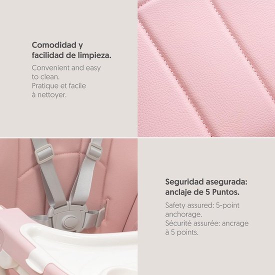 Evolutieve inklapbare babystoel voor baby's van 6-36 maanden - Verstelbare rugleuning, poten en dienblad — afbeelding 4