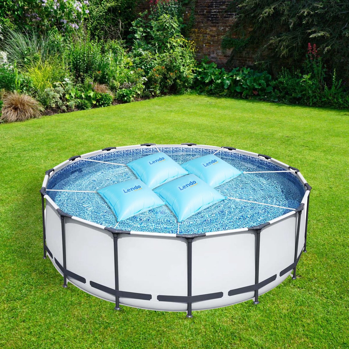 Lendo Online winterkussen voor zwembad afdekking zwembadkussen kussen voor zwembad luchtballon voor afdekzeil PVC 10 stuks Blauw