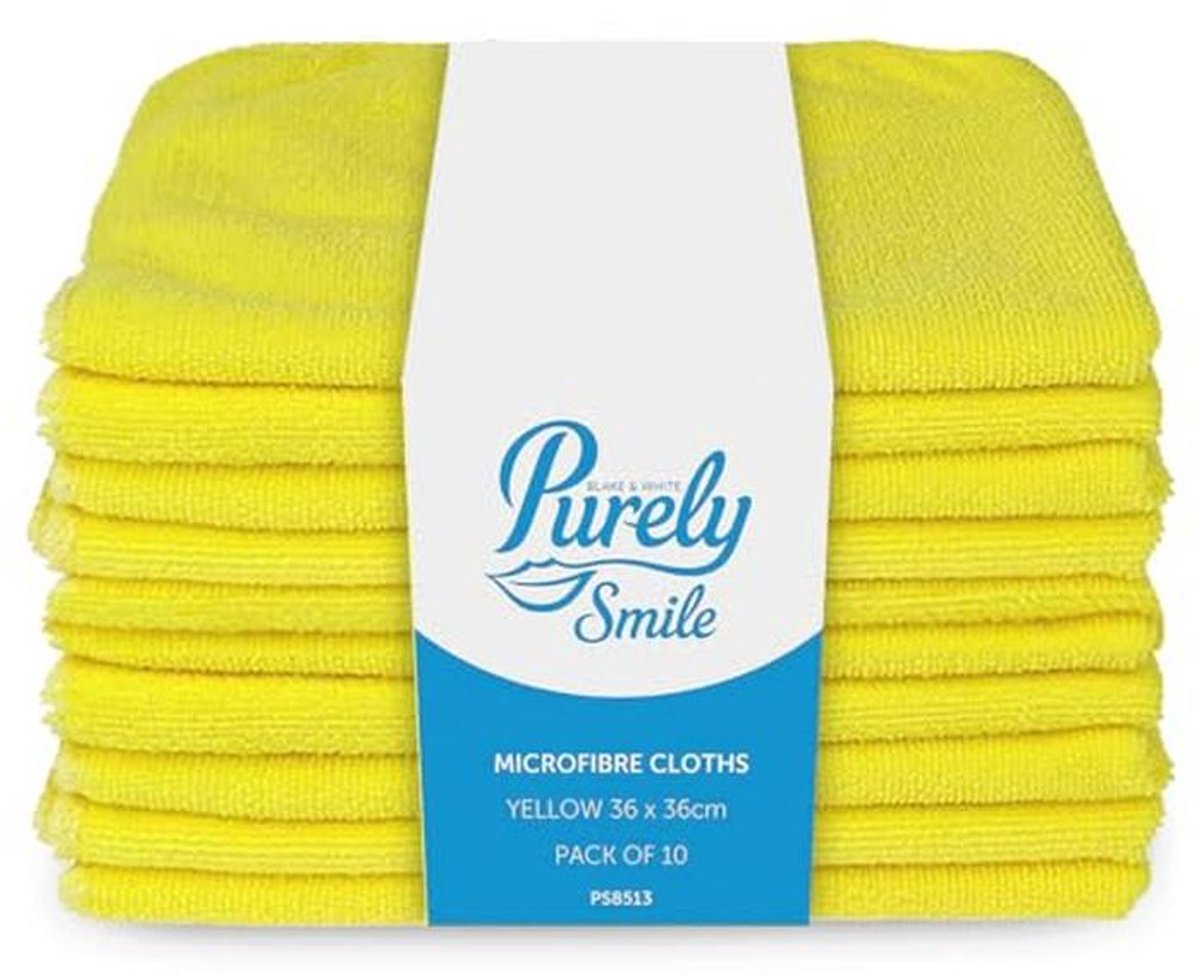Microfiber Doekjes Geel - 10 Stuks voor Efficiënte Schoonmaak