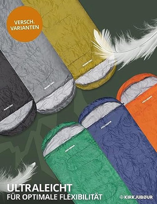 Ultralichte Outdoor Camping Slaapzak 220 x 75 cm - Comfort tot 15 °C met Capuchon en Dekenfunctie van Merkloos — afbeelding 4