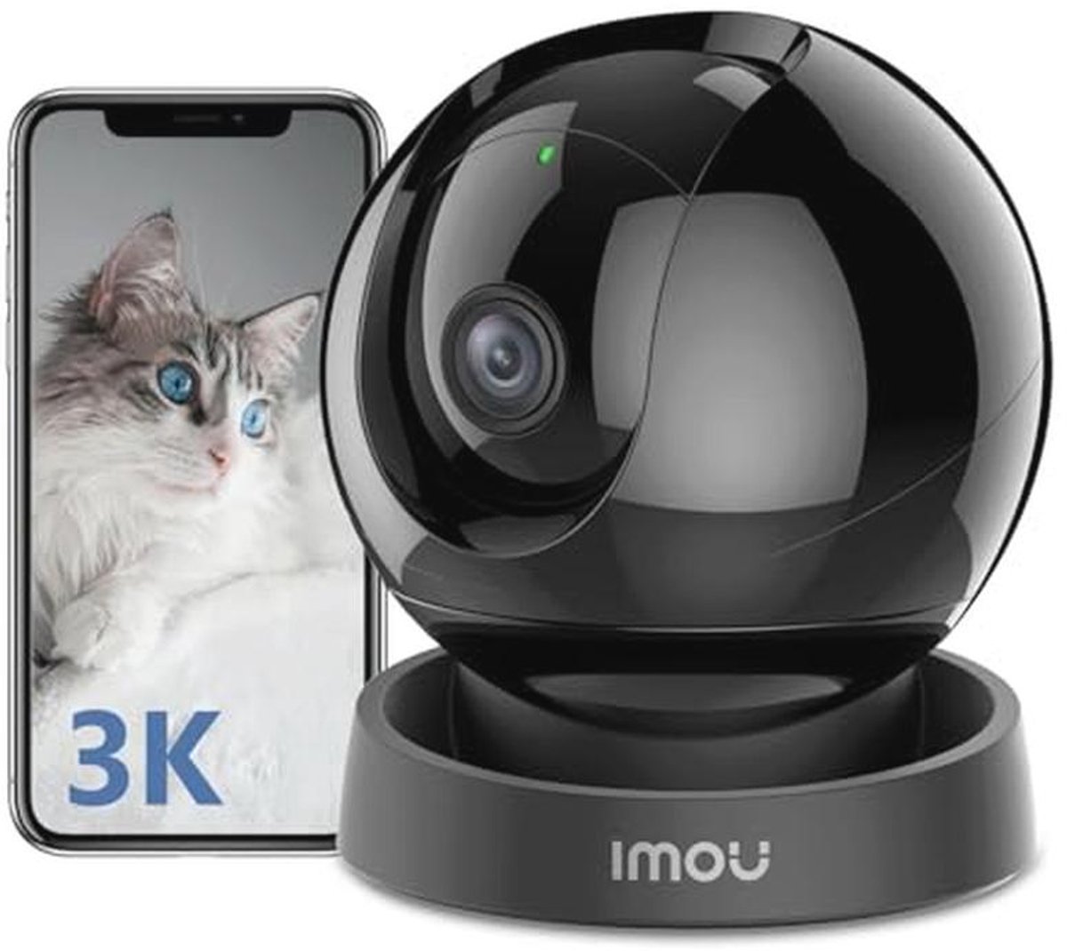 2K Bewakingscamera WiFi Binnencamera 360° met AI Mens-/Dierdetectie en Slimme Volgmodus