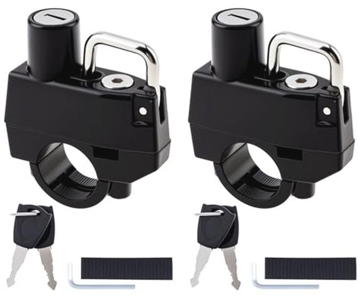 Motorhelmslot Set van 2 - Anti-Diefstal Beveiligingsslot voor Motorfiets met 22 mm Stuur