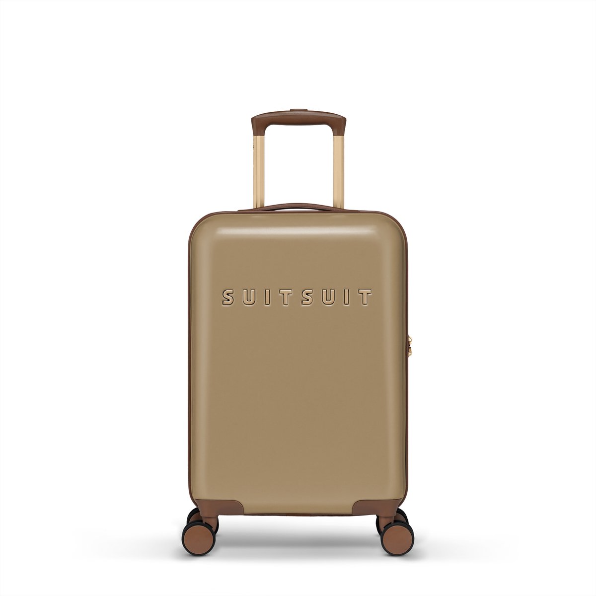 SUITSUIT Handbagage koffer 55x35x20 - Handbagage trolley - Lichtgewicht koffer - Reiskoffer - Veilig TSA cijferslot - Fab Seventies koffer Cuban Sand - Bruin