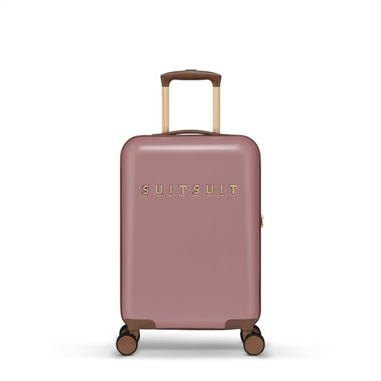 SUITSUIT Handbagage koffer 55x35x20 - Handbagage trolley - Lichtgewicht koffer - Reiskoffer - Veilig TSA cijferslot - Fab Seventies koffer Old Rose - Roze