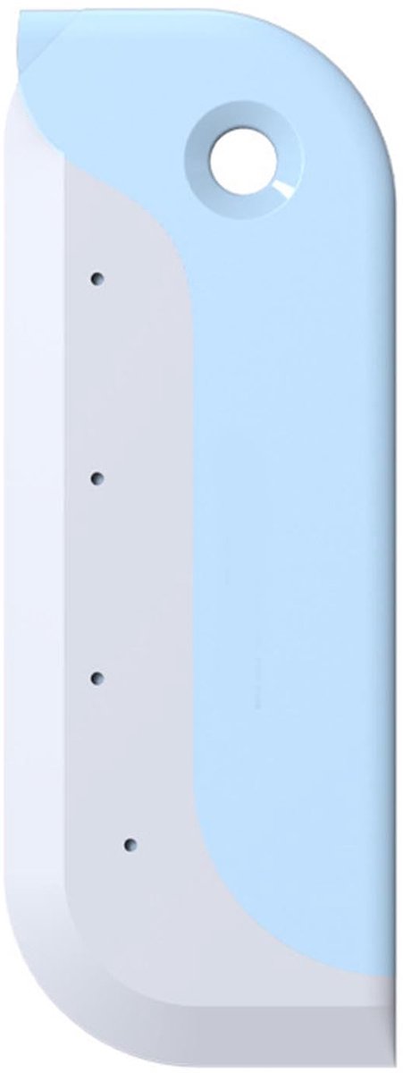 Kleine wisser, mini wisser, kunststof spoelbak, afgeronde hoeken, afwasborstel, waterblad met ophanggat voor keuken, badkamer, doucheraam, spiegelglas, keukengootsteen, blauw
