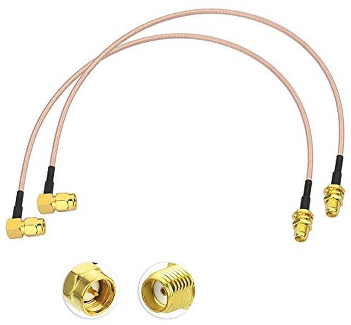 SMA Kabel 4G Antennekabel - SMA Vrouwelijk naar SMA Mannelijk - RG316 - 12inch (30cm) - 2 Stuks voor 4G LTE en Raspberry Pi