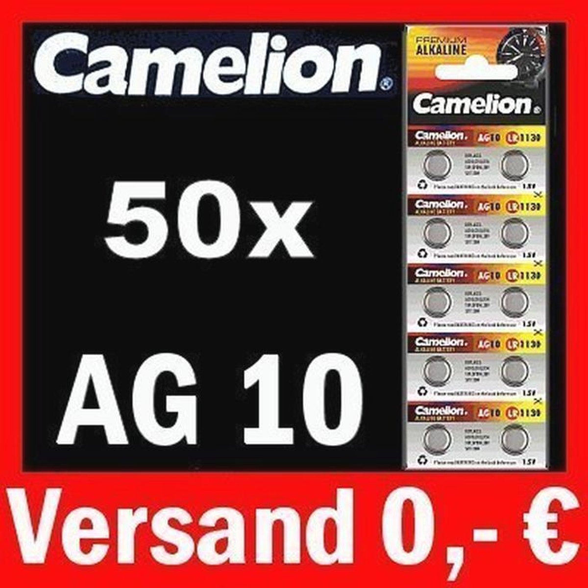 50 x AG10 LR54 Knopcell 389 GP62A SR1130W