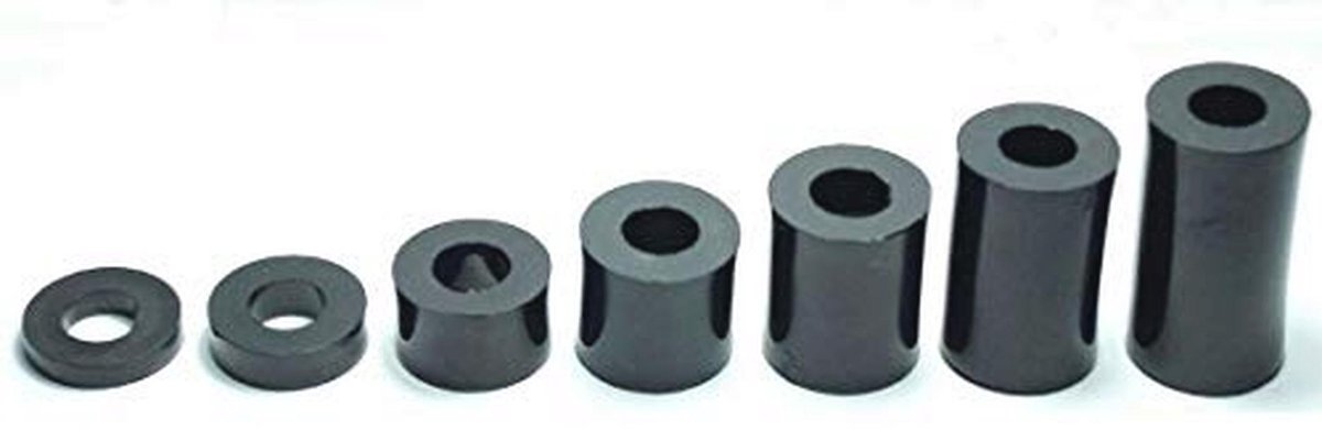 Afstandhouders Kunststof M6 - 10 Stuks onderlegschijven 2 mm tot 30 mm met ronde behuizing