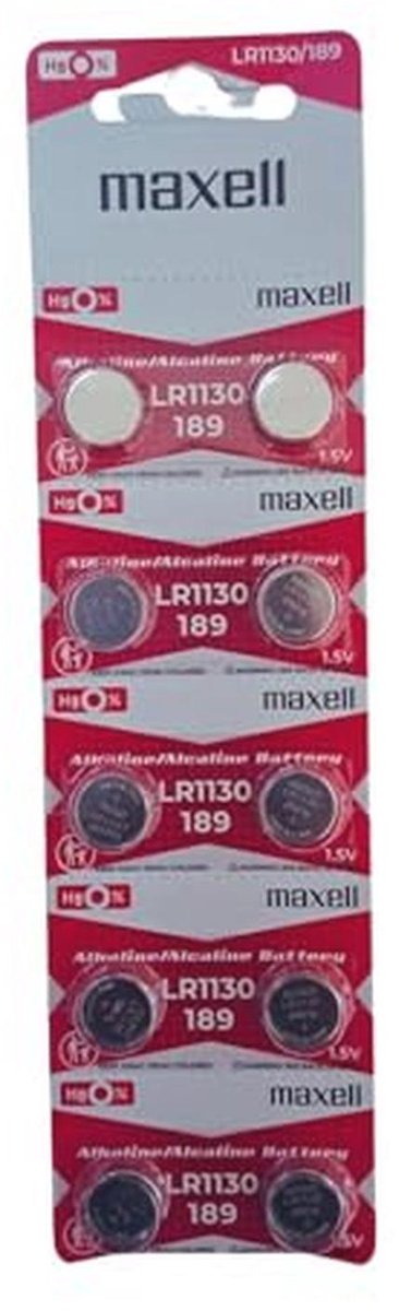 Pack van 10 LR1130 Muntbatterijen, Compatibel met AG10 G10A