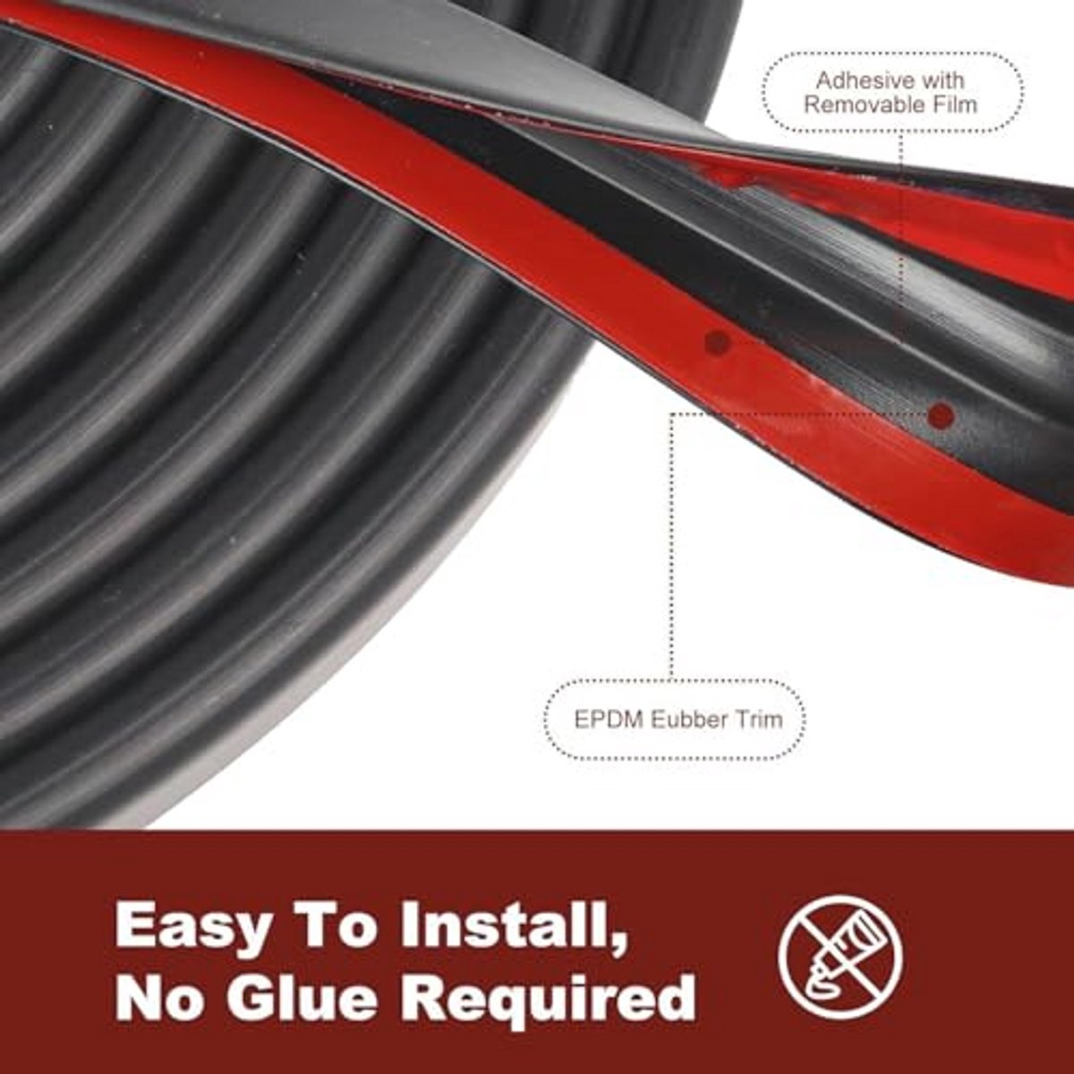 EPDM Randbescherming Profiel - Rubber Afdichting voor Platen, Autodeuren, Rolluiken en Tafelhoeken (1,5 mm x 6 m)