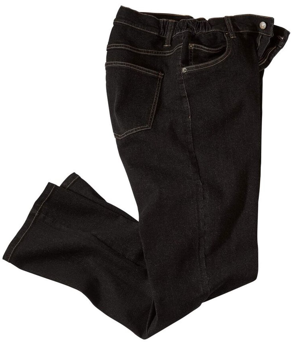 ATLAS FOR MEN - Zwarte regular stretchspijkerbroek - Heren - Verkrijgbaar in grote maten - W46