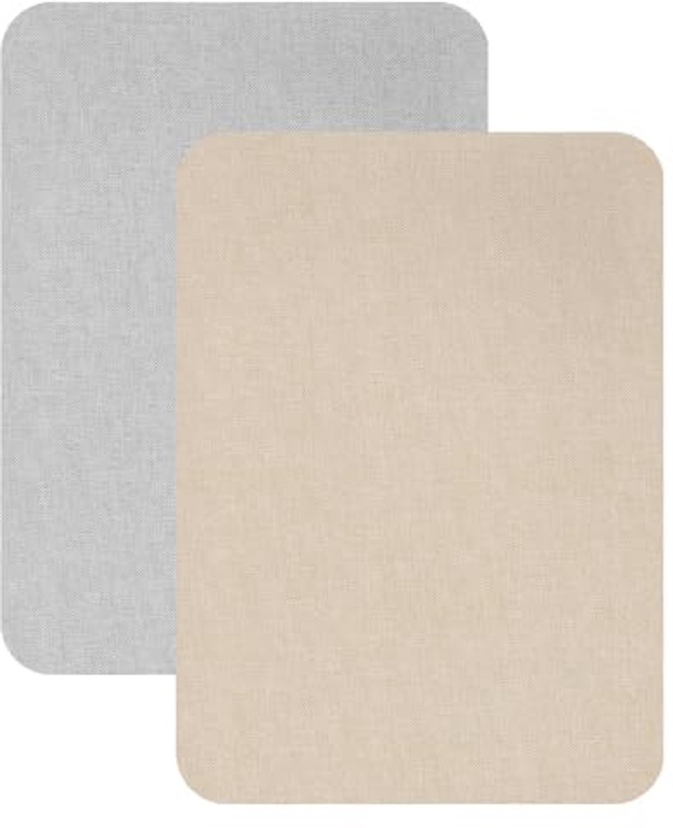 2 stuks reparatieaccessoires voor stof, reparatieset voor canvas, reparatiemateriaal voor linnen, zelfklevende rechthoekige lap voor stofvlekken, geschikt voor banken, meubels, tenten, enz. (beige, lichtgrijs)