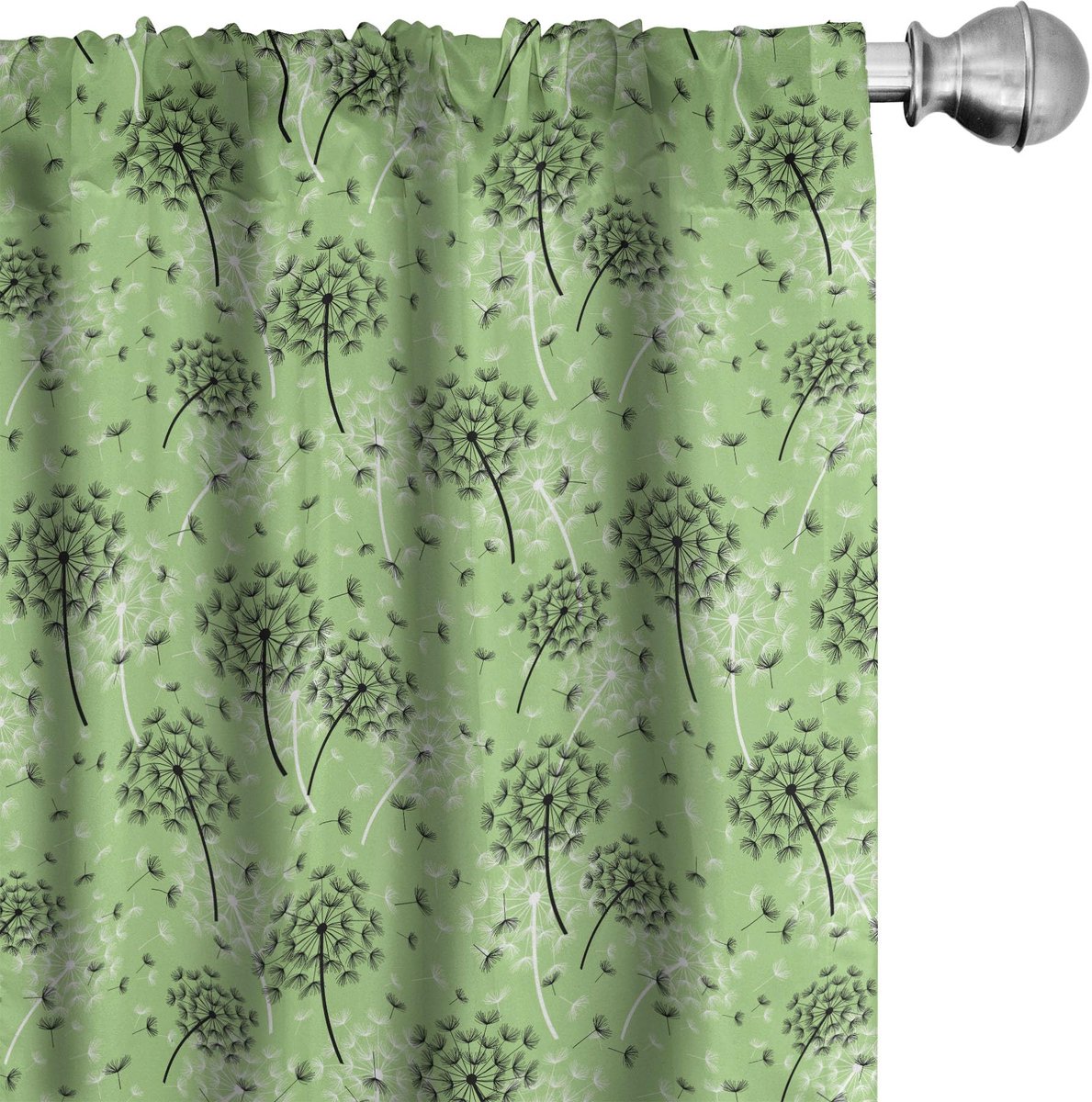 ABAKUHAUS Gordijnpaneel 2x75x175 cm – Microvezel, halfverduisterend, Groen/Donkergrijs