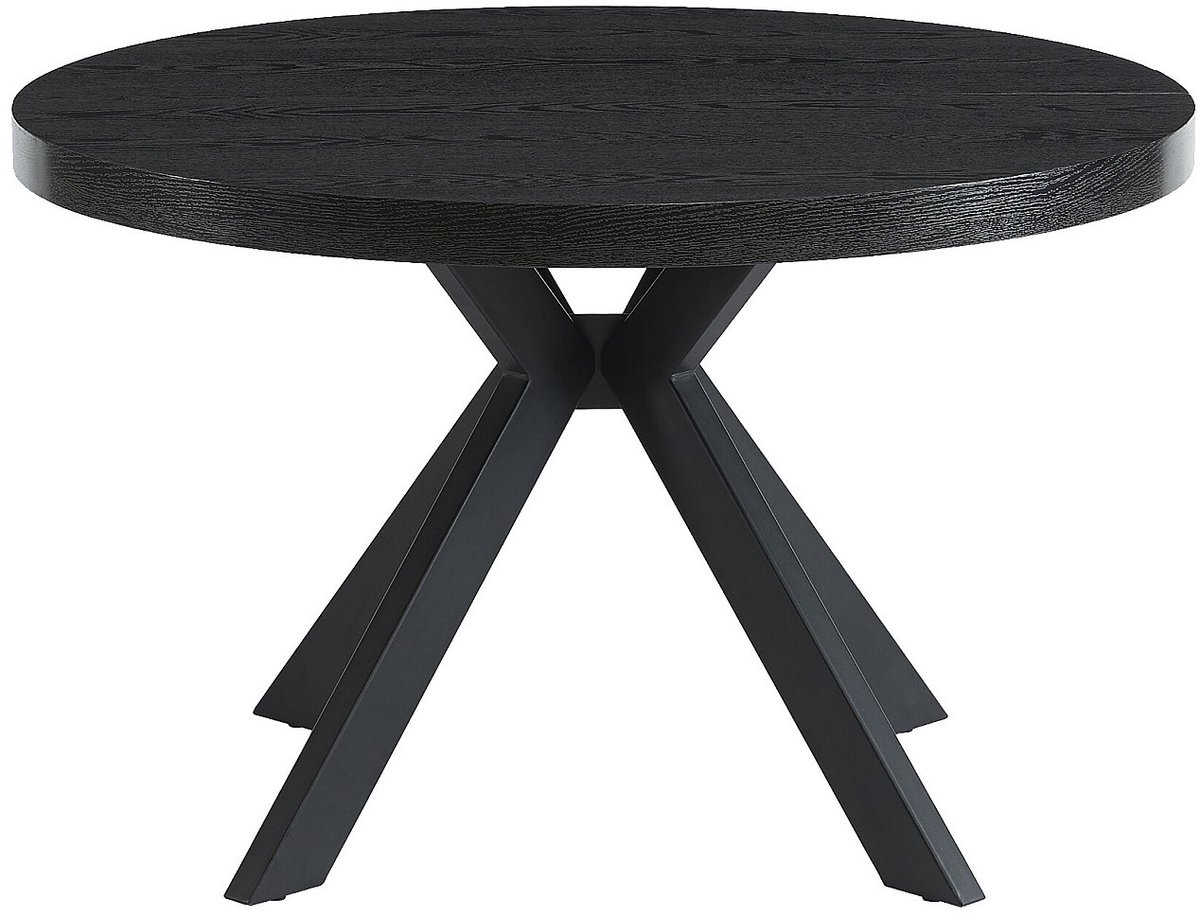 Vente-unique Uitschuifbare eettafel voor 4 tot 8 personen van MDF en staal - Zwart - KOMONI