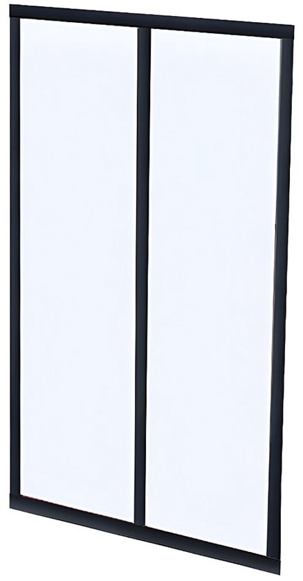 Intérieur en Verres BAYVIEW en aluminium avec revêtement en poudre noir - 60 x 105 cm L 60 cm x H 105 cm x P 3,5 cm