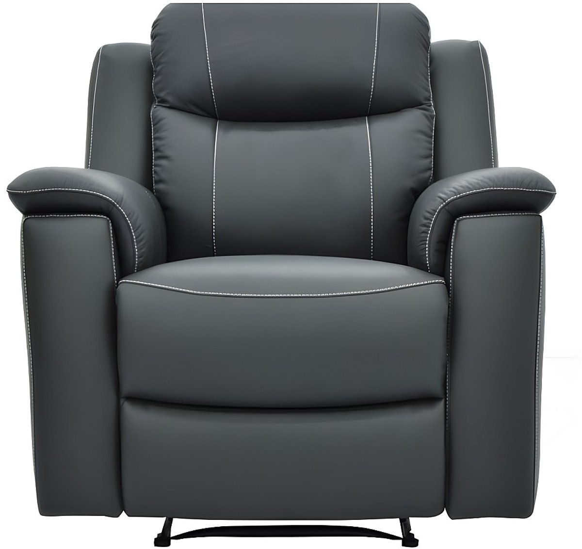 Vente-unique Relaxfauteuil EVASION van leer - grijs Antracietgrijs