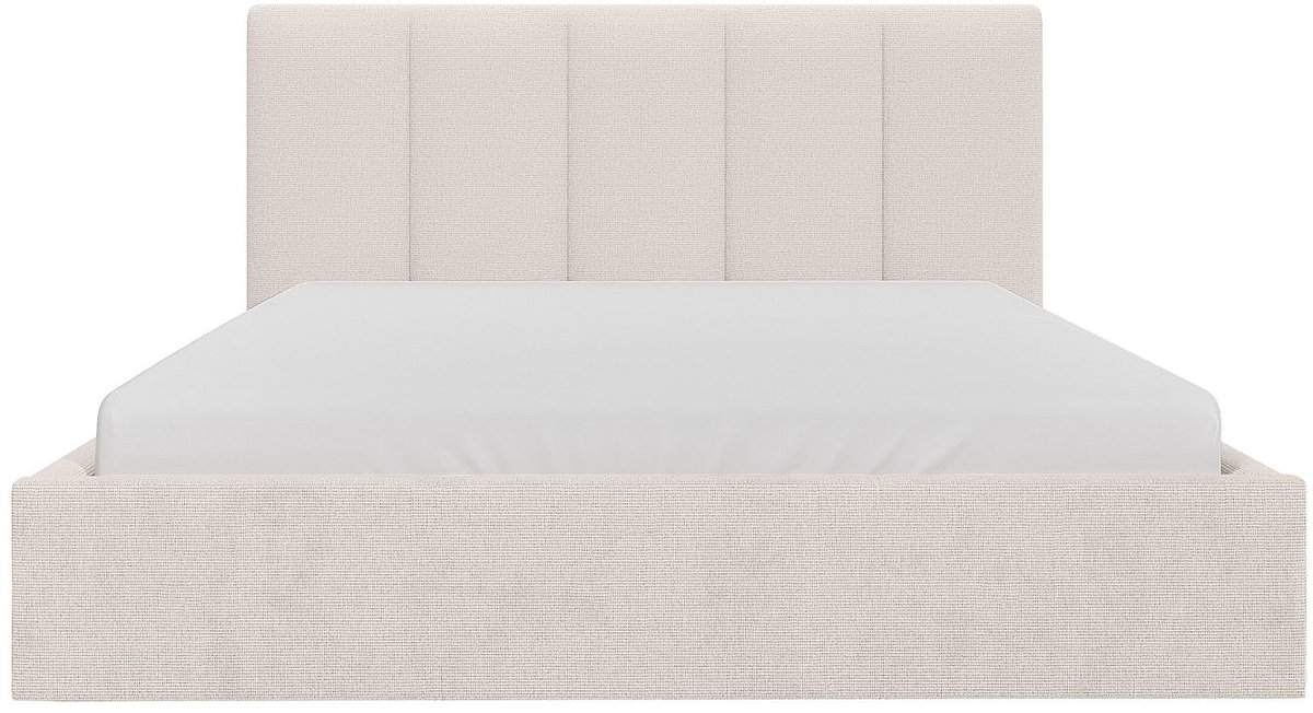 Vente-unique Bed met opbergruimte stof beige 180 x 200 cm (Super King Size Bed)
