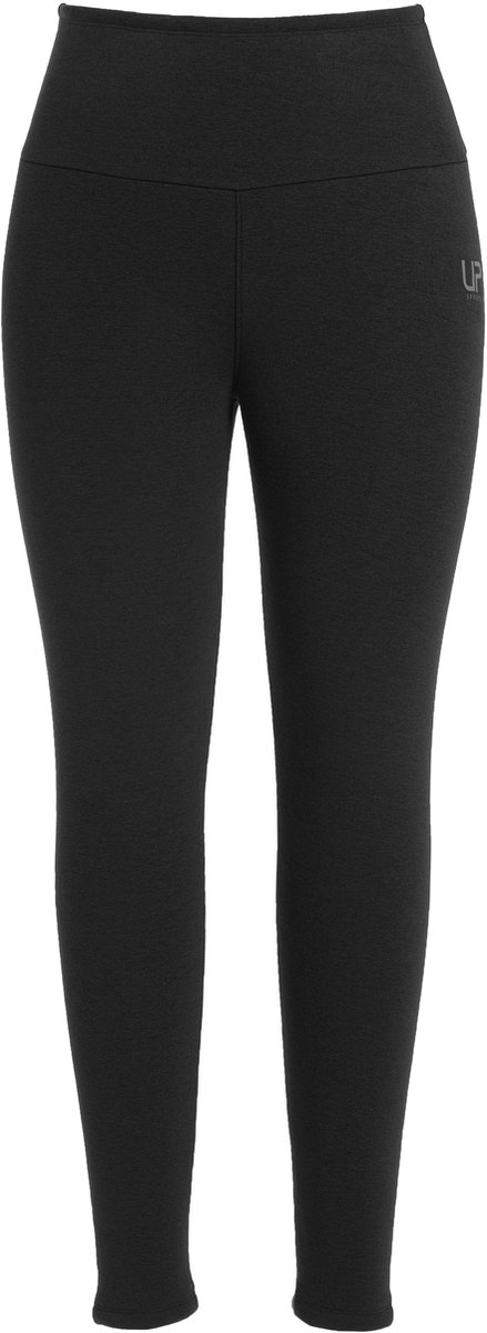 Ulla Popken - Dames - Leggings voering van geweven bont extra warm hoge taille - Zwart - Maat 46+