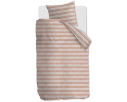 Vtwonen - Bold Stripe dekbedovertrek - Eenpersoons - 140x200/220cm - Pastelroze