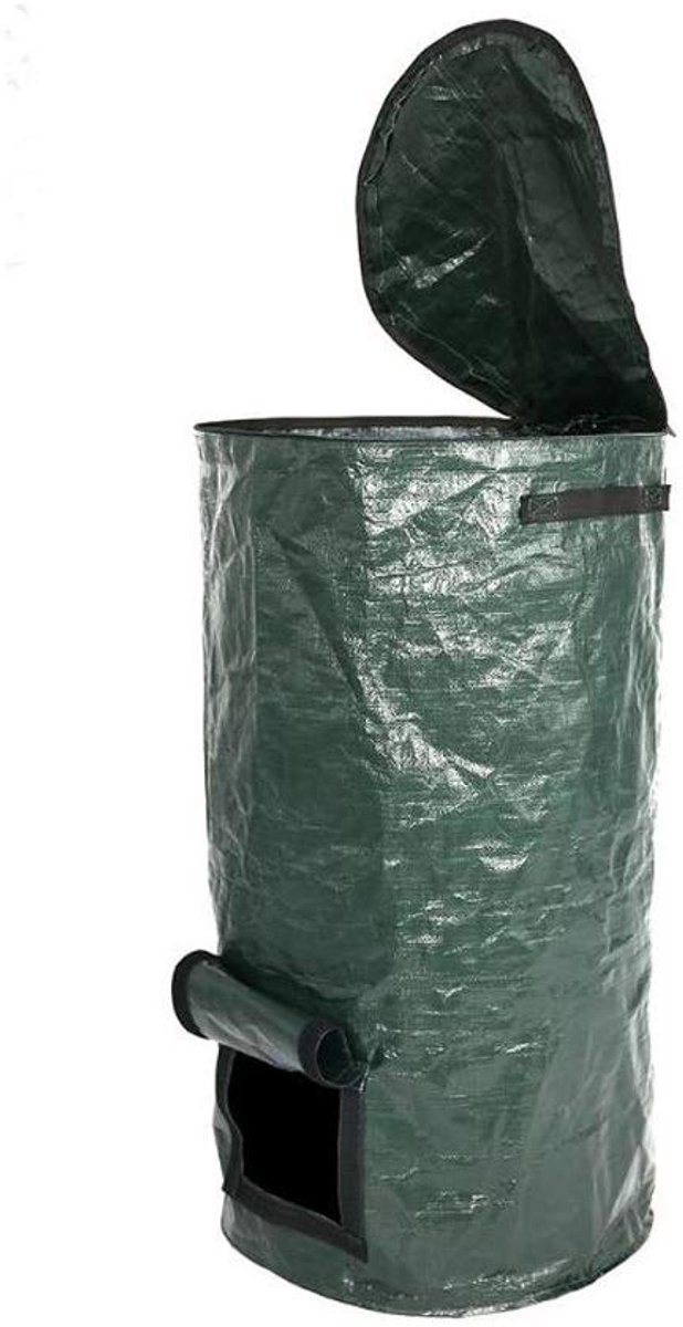 Compostbakzak, compostbak van PE voor tuin en tuin, herbruikbare tuinafvalzak, snelle creatie van vruchtbare grond, organische compostbak met grote capaciteit (272)
