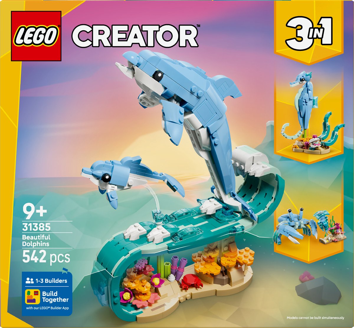 LEGO® Creator 3in1 Zeedieren: Prachtige Dolfijnen - Bouw Om tot een Zeepaardje of Krab - 31385 — afbeelding 20