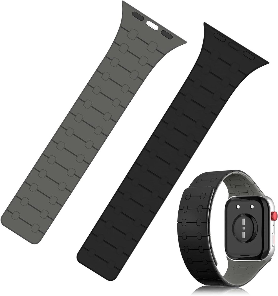 TTGoods - Siliconen sportvervangende magnetische horlogeband voor Apple Watch - 38 mm tot 49 mm - compatibel met iWatch Series 10, 9, 8, 7, 6
