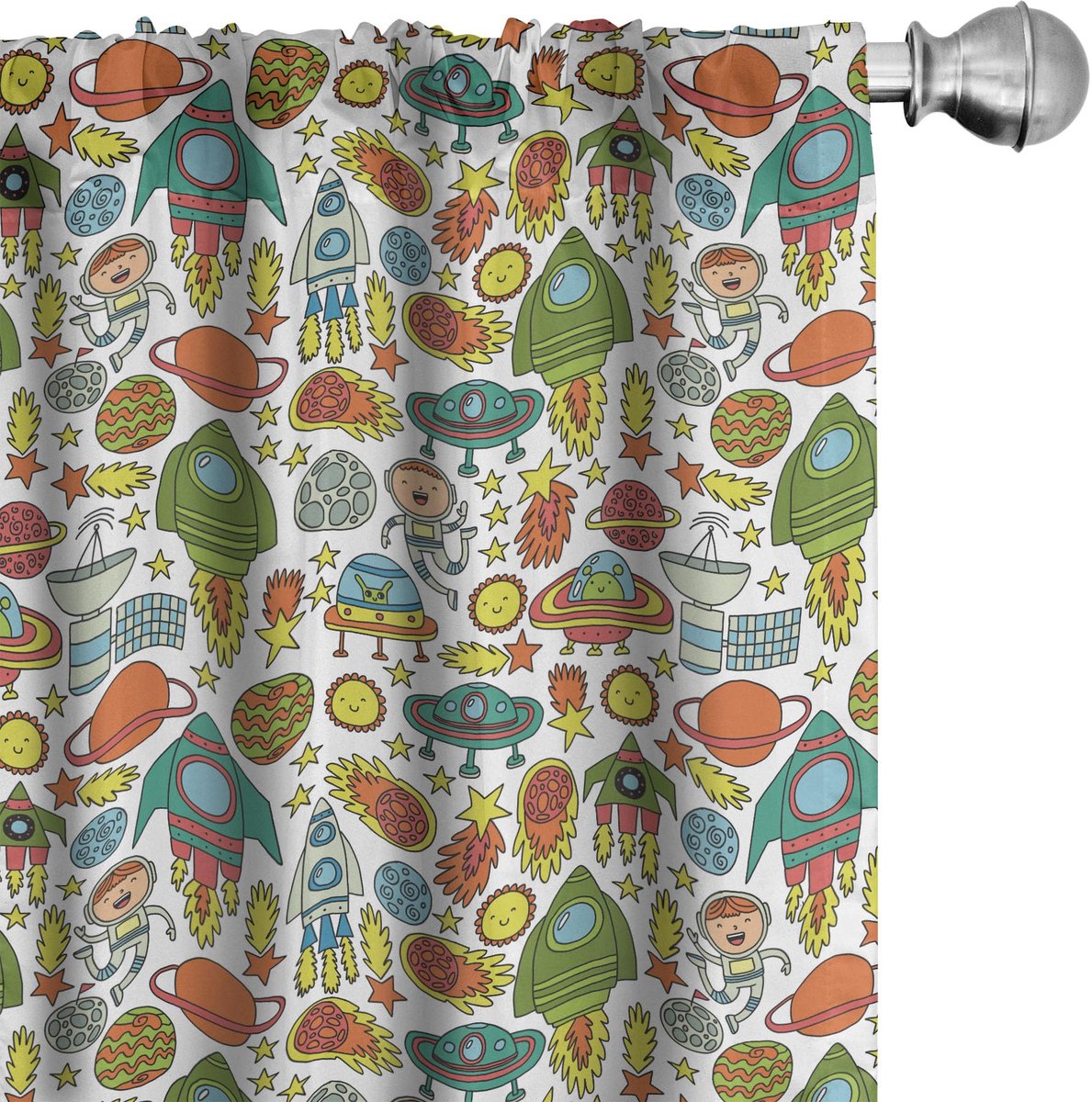 ABAKUHAUS Ruimtegordijnen – 2-delige set microvezel, verduisterend, wit Wit Multicolor
