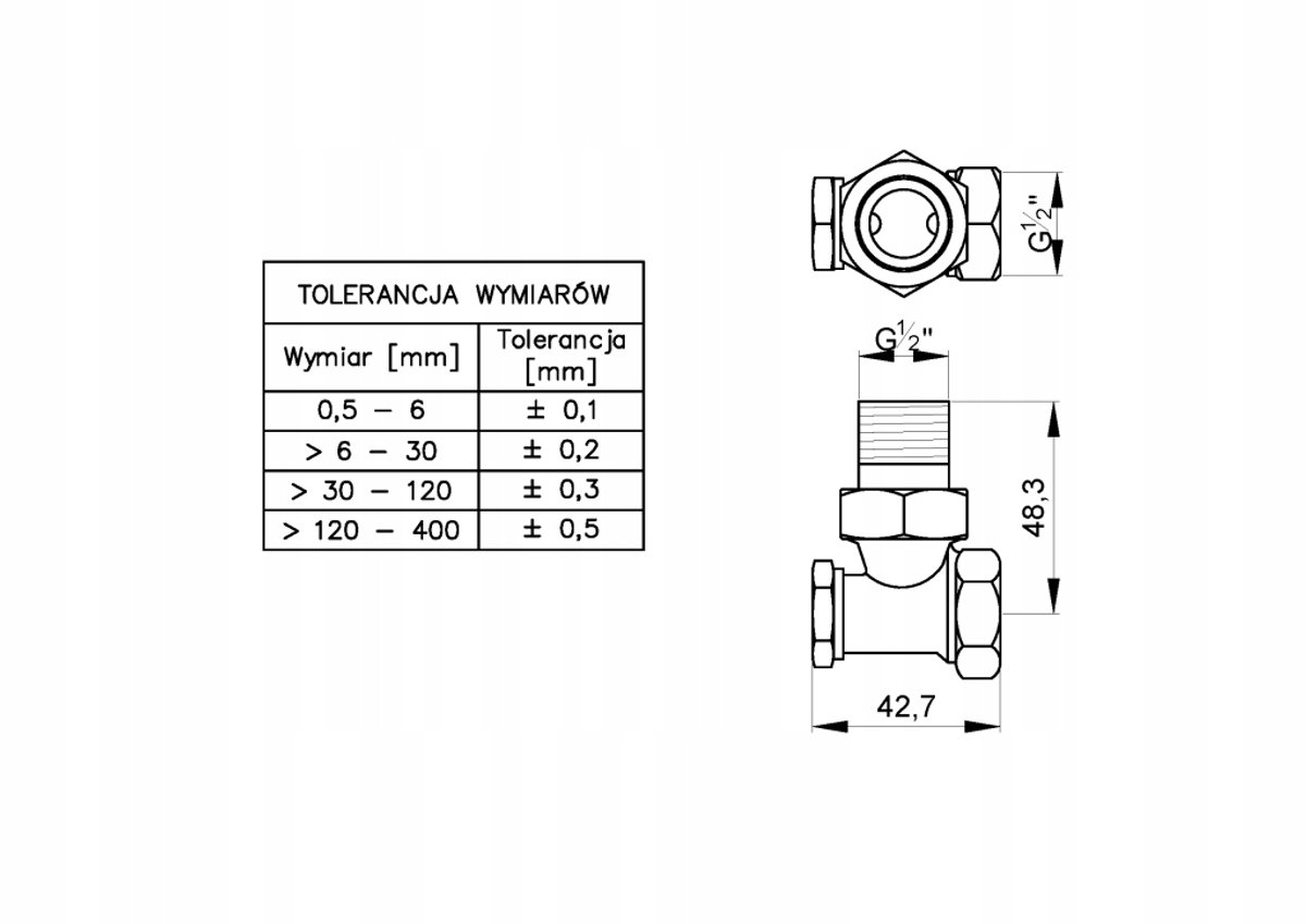 Invena PROV Hoek Thermostatische Set - Radiator Aansluiting 1/2"
