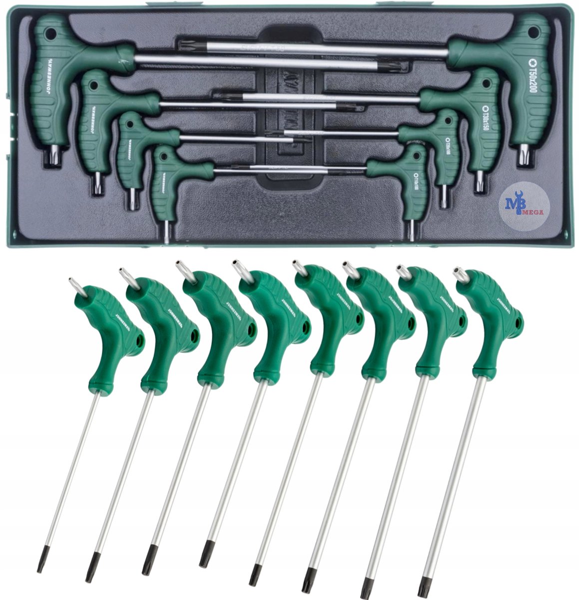 Jonnesway Torx Sleutelset 8 Delig met Inleg - Professioneel Gereedschap