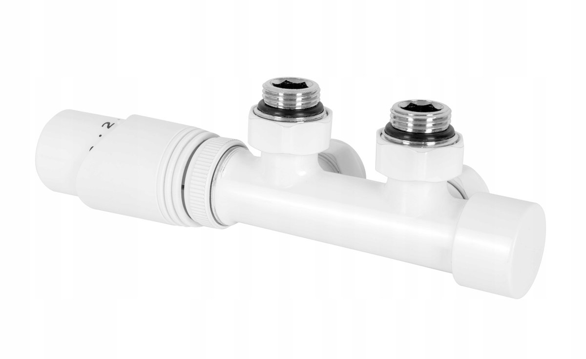 Diamond Thermostatische Radiatorkraan Set Hoek, Wit