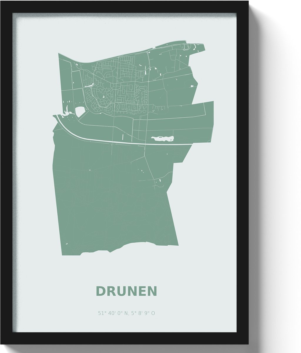 Poster Deurne A3 - 30 x 42 cm - Groen (Exclusief Lijst)