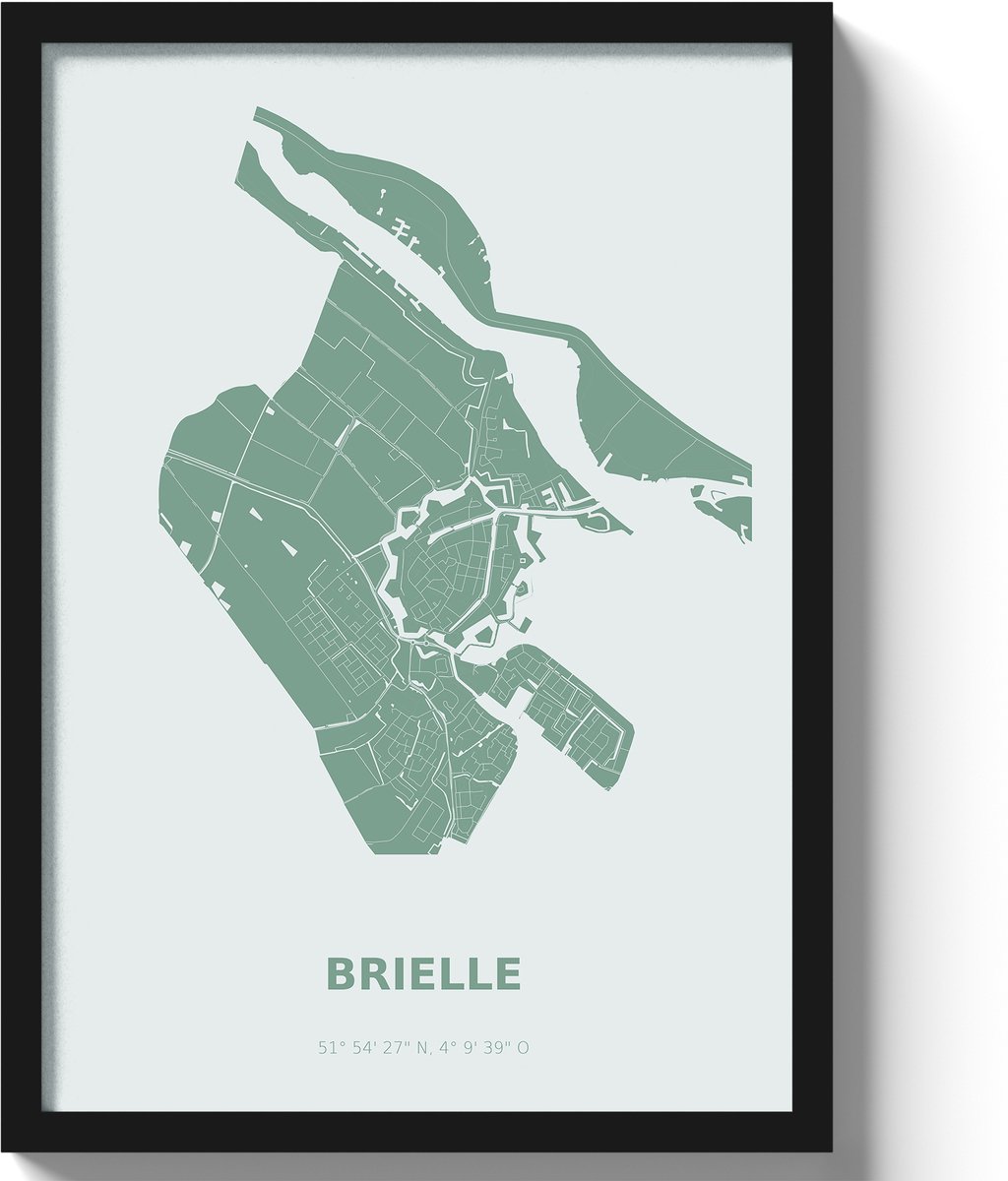 Poster Brielle A3 - 30 x 42 cm - Groen (Exclusief Lijst)
