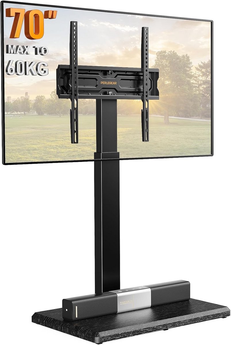Vloertv-standaard 30″ - 70″ - Verstelbaar, Draaibaar, Kantelbaar, 8 Hoogteposities, VESA 75x75 - 400x400 mm, Max 40 kg