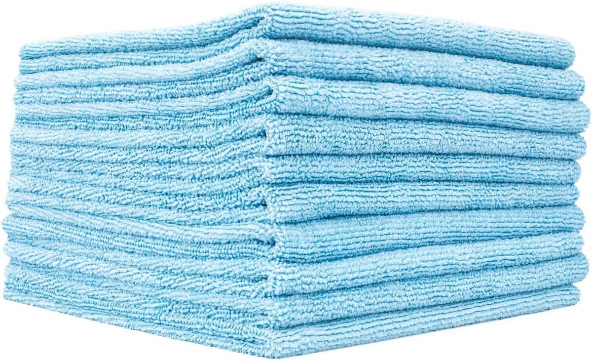Edgeless microfiber handdoeken 16x16 inch 300 GSM, 10 stuks lichtblauw